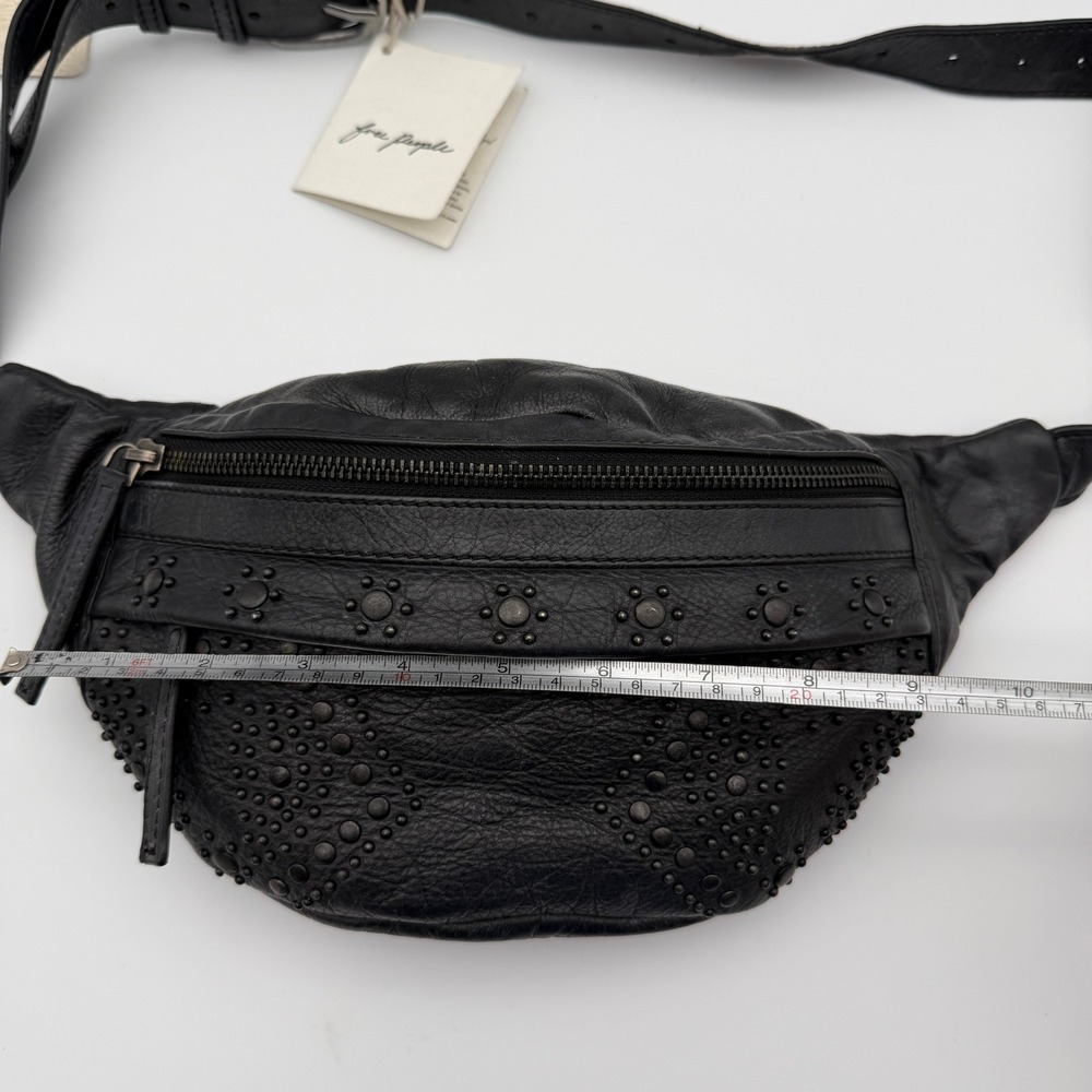 Free People Ana Adorned Sling Bag Black Leather Studded Crossbody Purse NWT - Picture 7 of 8